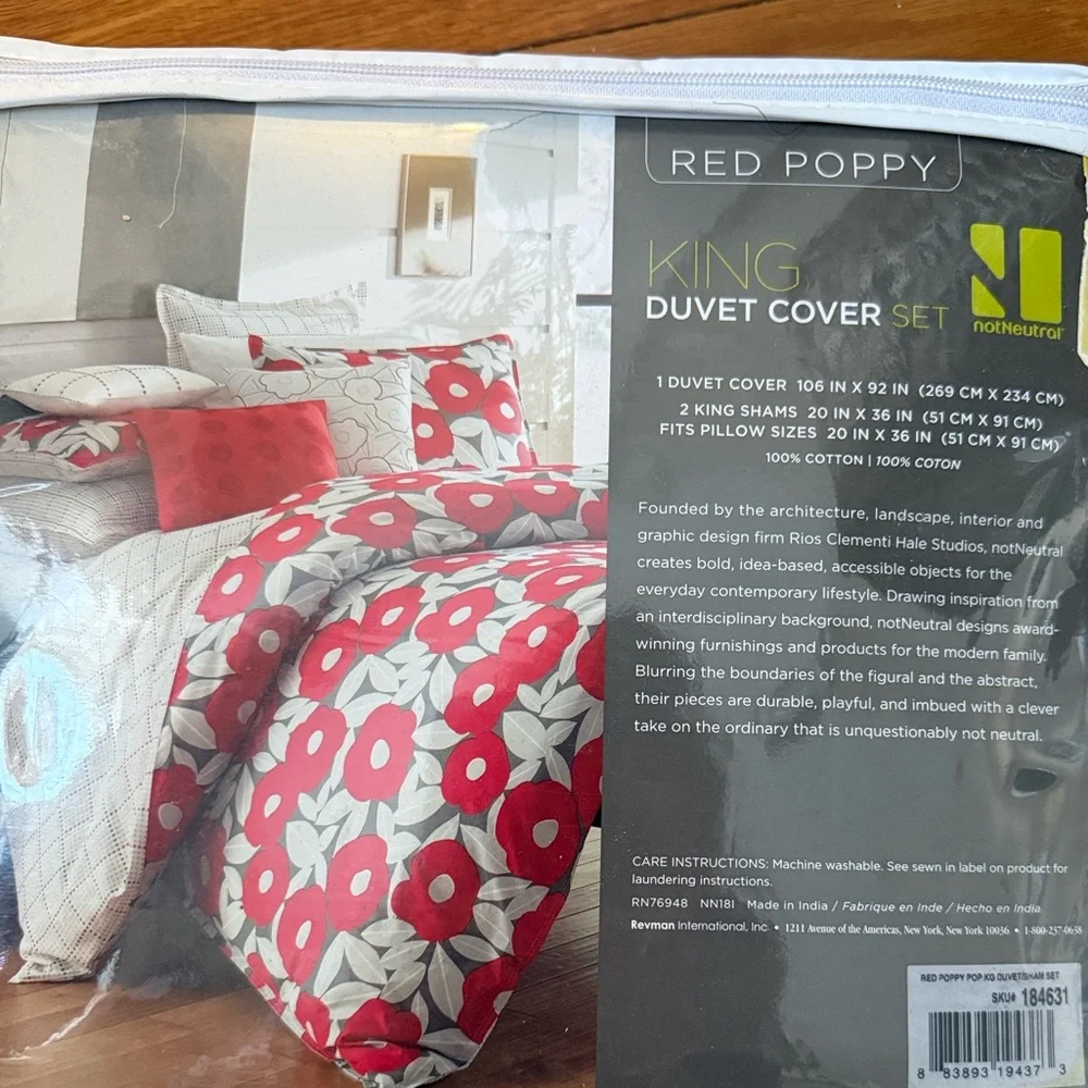 Red Poppy Duvet Cover Set by
